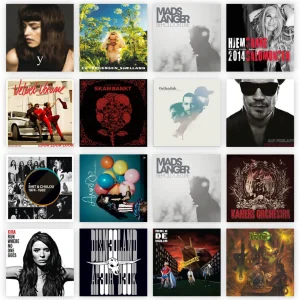 Albumcovers designet af JPG Grafisk – collage