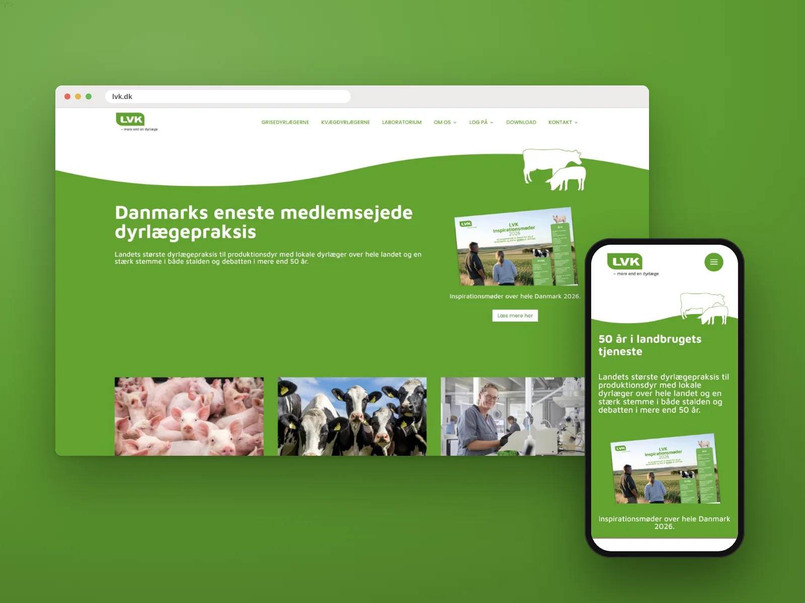 Website på computer og mobil