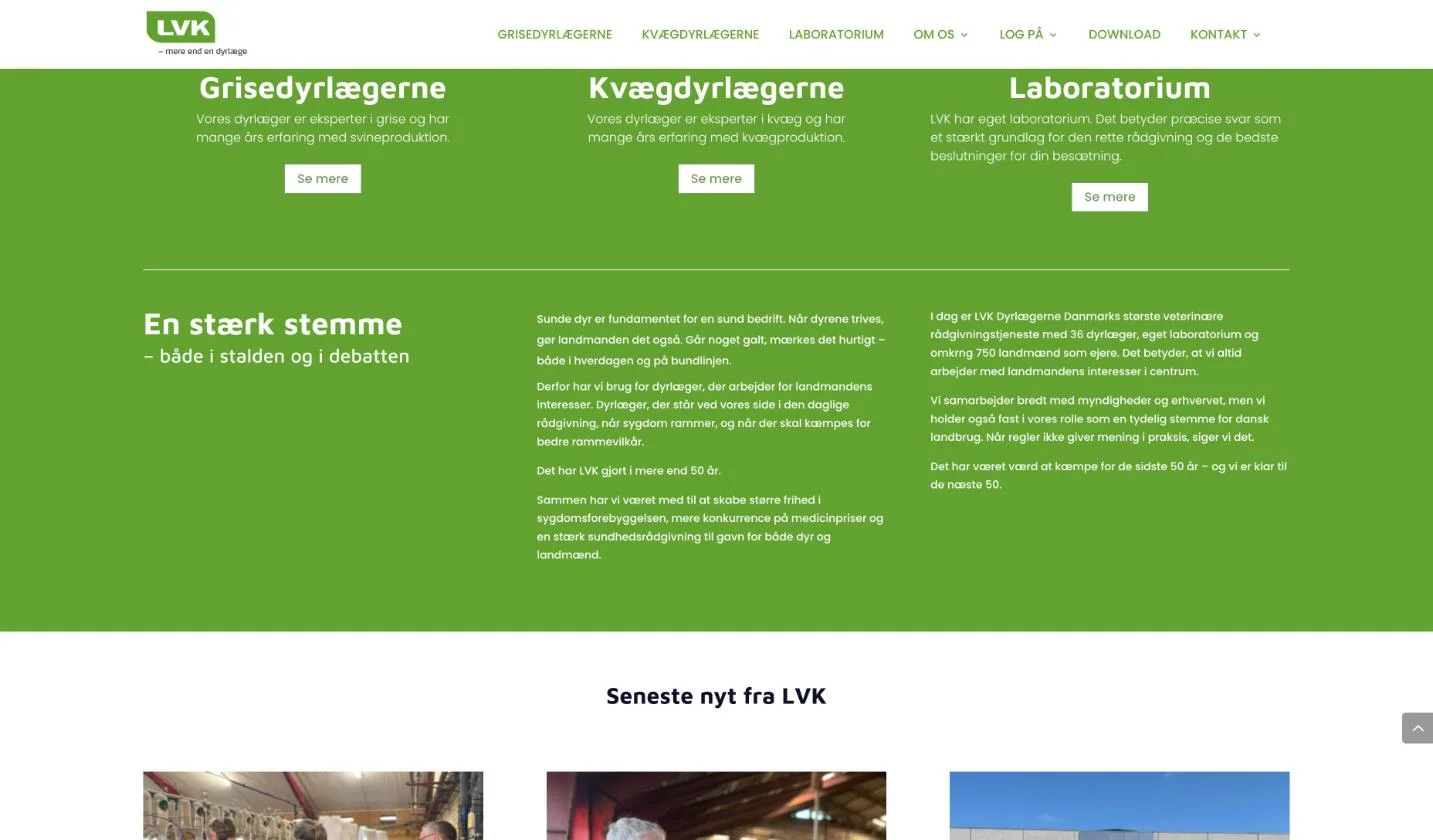 Længere nede på forsiden