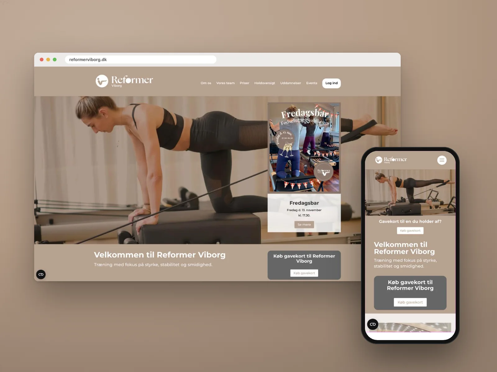 Website på computer og mobil