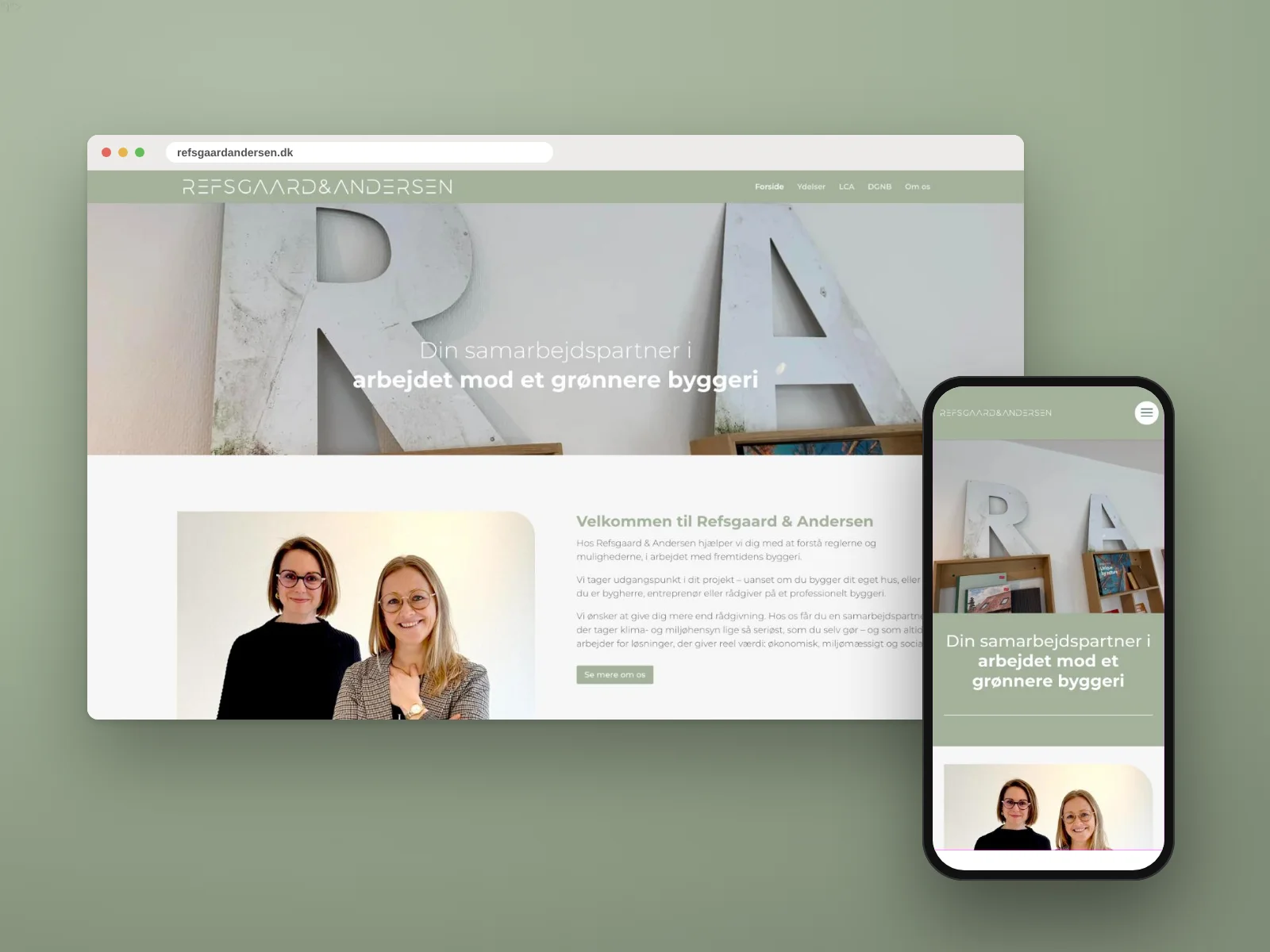 Website på computer og mobil