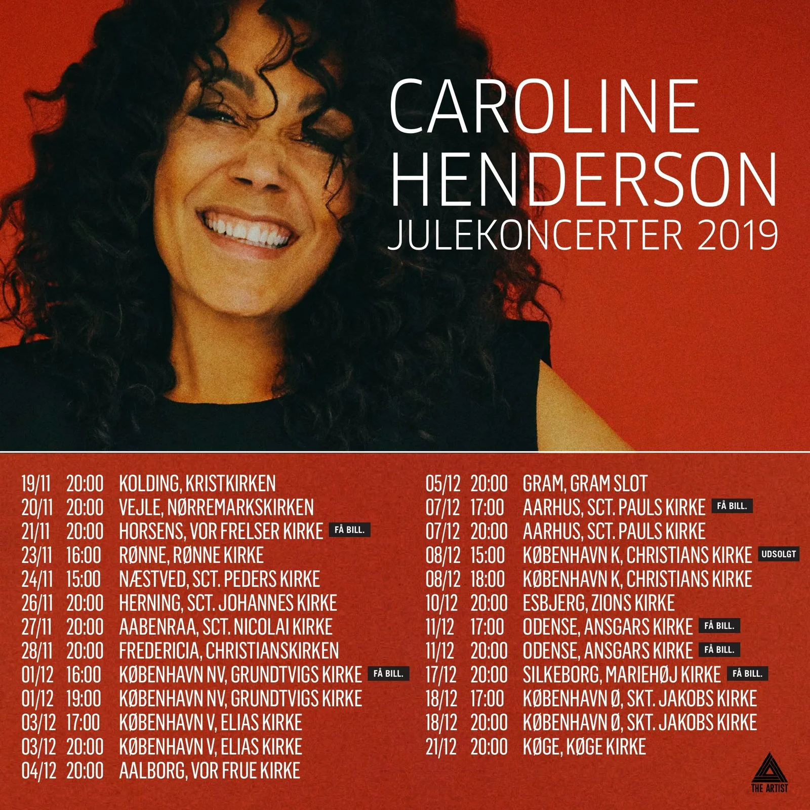 Caroline Henderson – julekoncerter, flyer